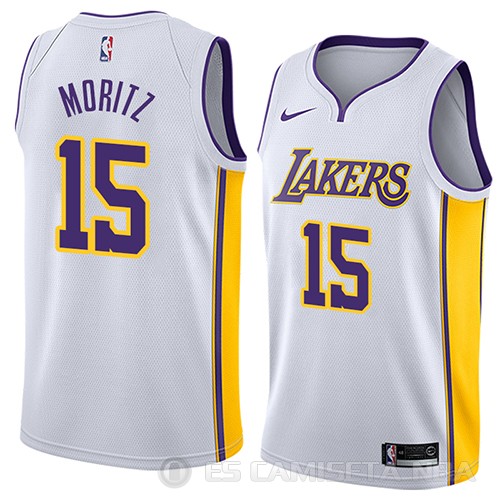 Camiseta Wagner Moritz #15 Los Angeles Lakers Association 2018 Blanco - Haga un click en la imagen para cerrar